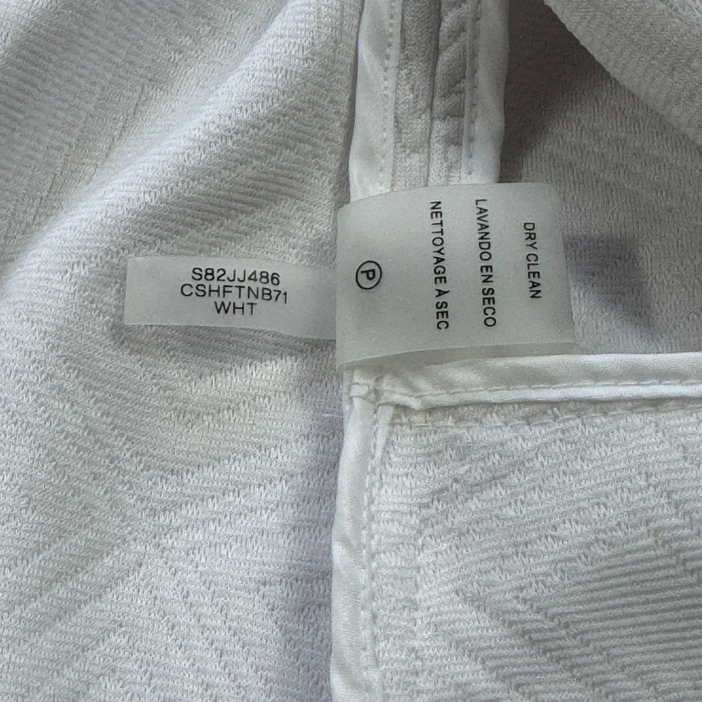 Calvin Klein White Quilted Geometric Pattern Coat Womens 16 Blazer Jacket Open‎